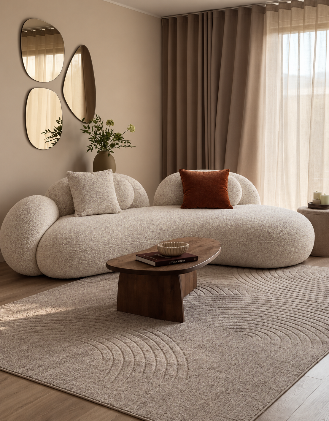 Kidney-shaped sofa