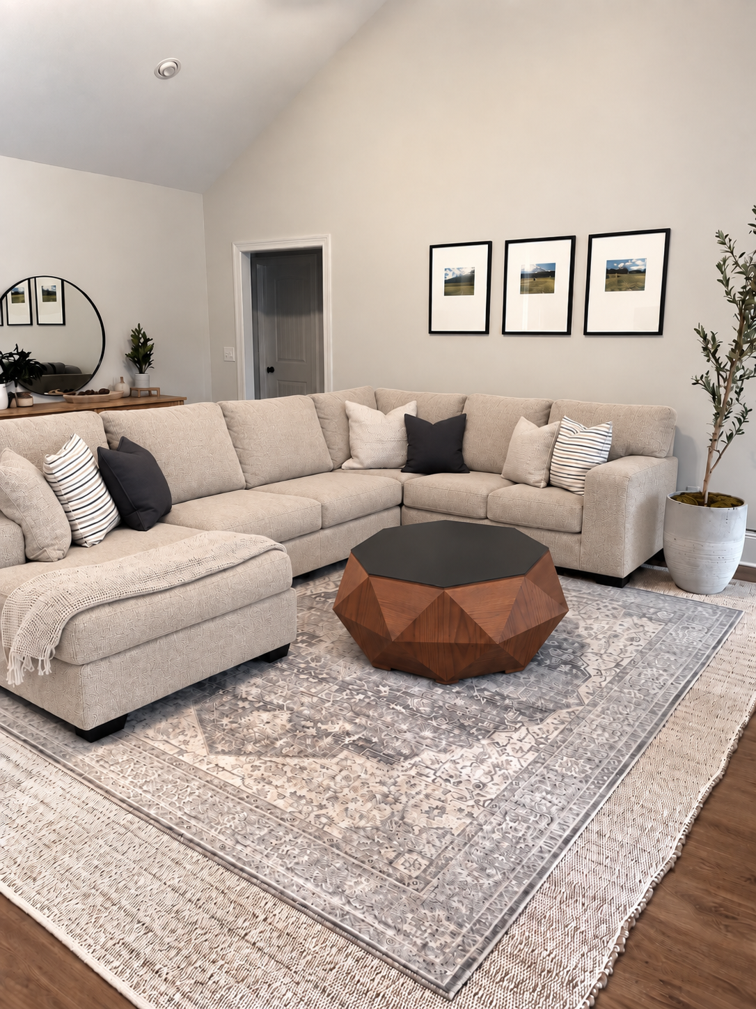 Faceted polygon coffee table