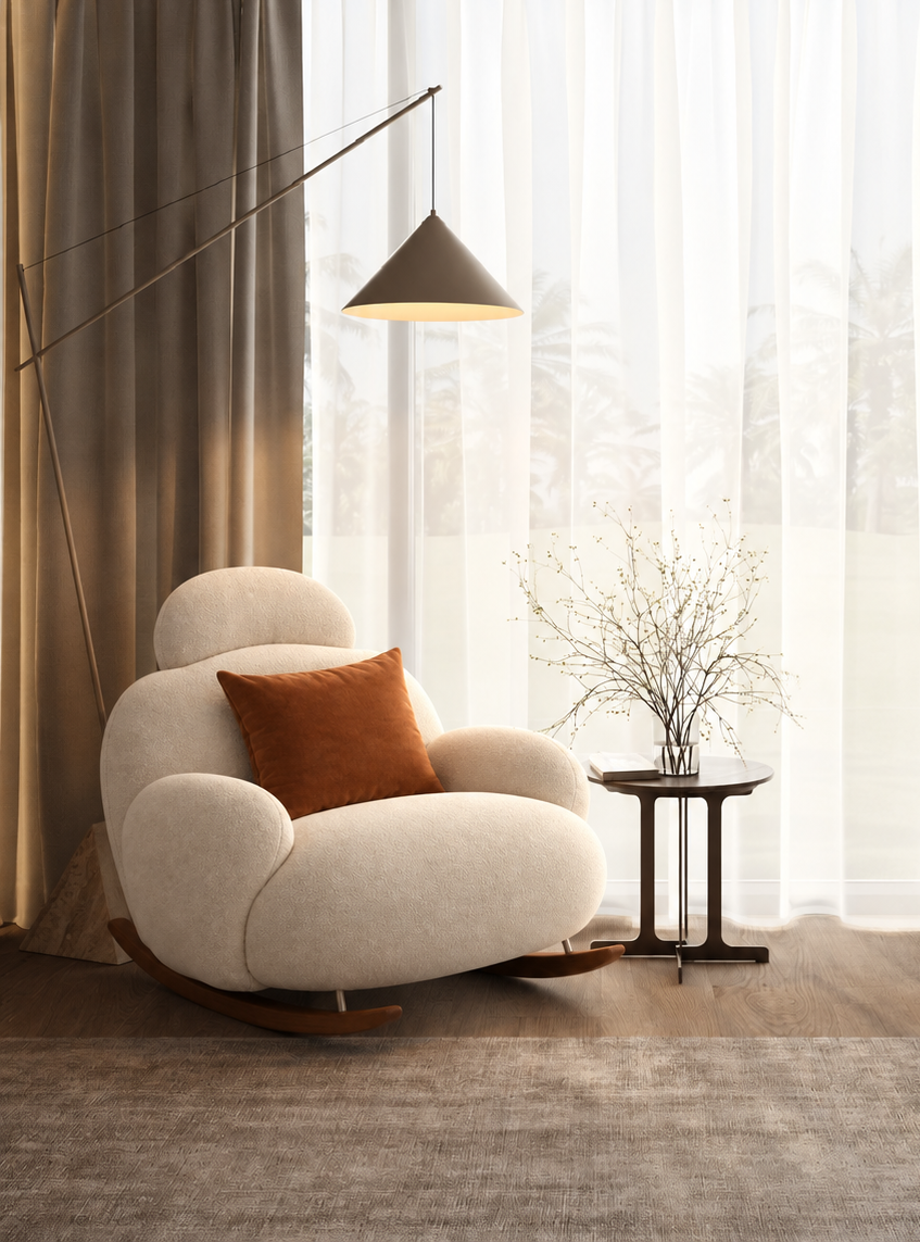 Padded rocking chair