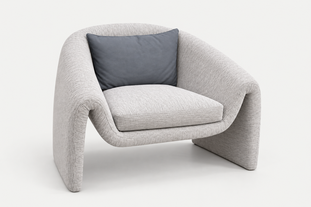 Sloping-arm lounge chair